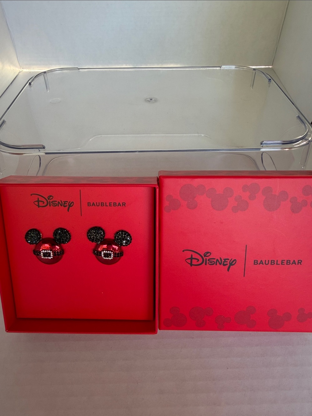 BaubleBar Kids Red and Black Mickey Mouse Stud Earrings NIB - Picture 2 of 3